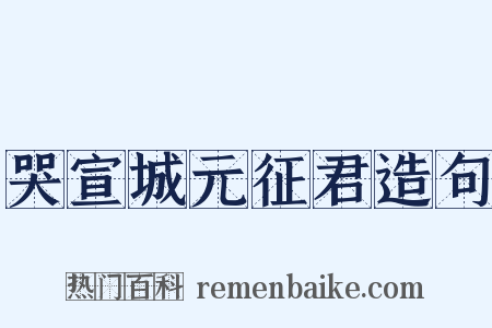 哭宣城元征君造句是什么意思的图片